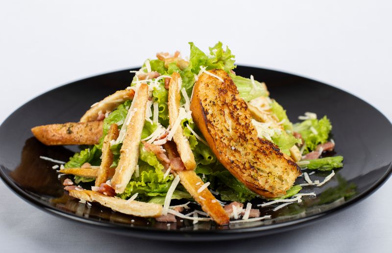 Caesar Salad with romaine lettuce and parmesan croutons